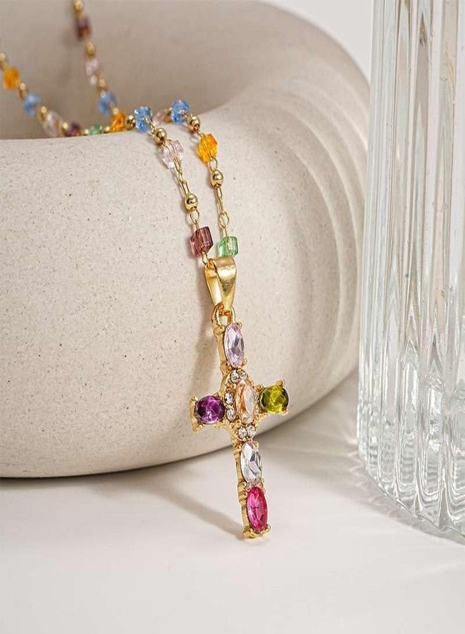 Blytheyes Rainbow Cross Pendant Necklace (Rainbow Cross Necklace) - Image 4
